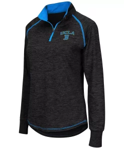 Women's Colosseum Black UCLA Bruins Bikram 1/4 Zip Long Sleeve Jacket