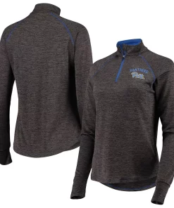 Women's Colosseum Navy Pitt Panthers Bikram 1/4 Zip Long Sleeve Jacket