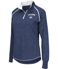 Women's Colosseum Navy UConn Huskies Bikram 1/4 Zip Long Sleeve Jacket