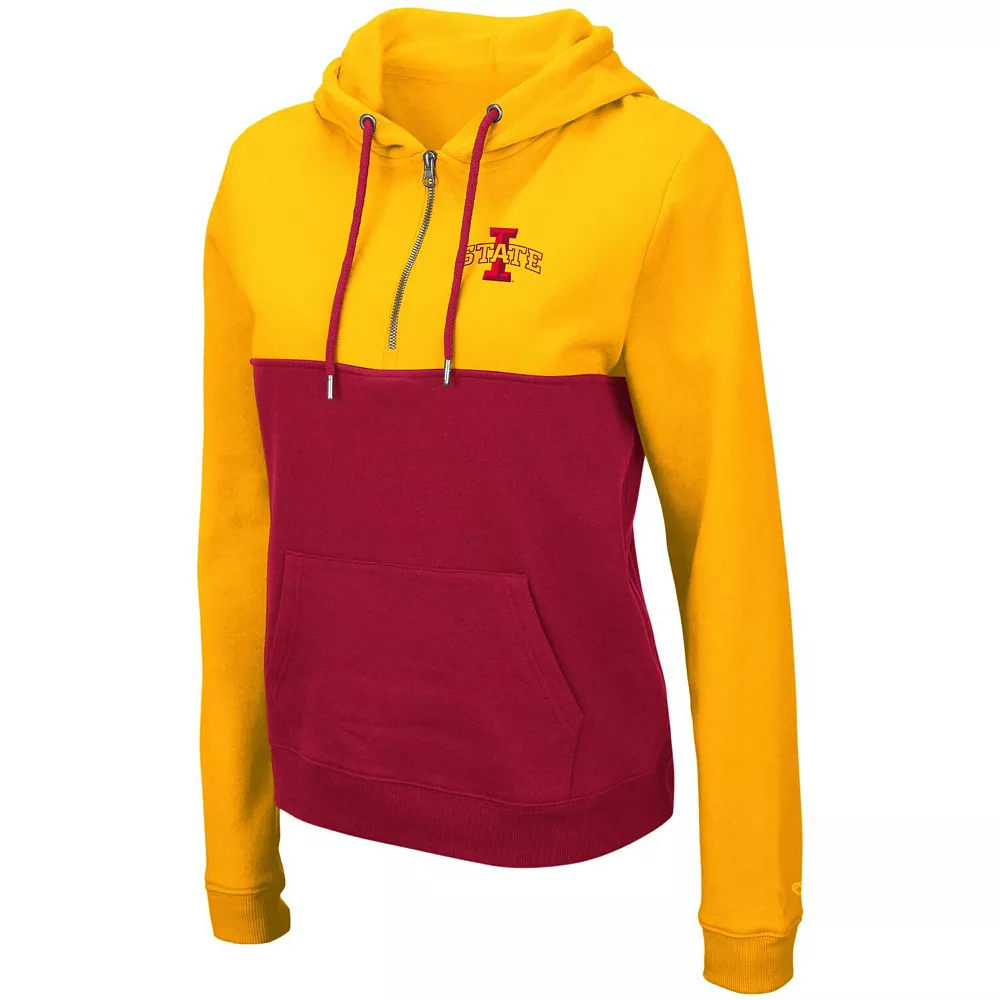 Women's Colosseum Gold/Red Iowa State Cyclones Aidan Half-Zip Hoodie - Image 3