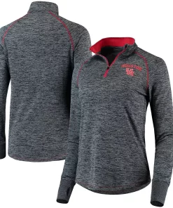 Women's Colosseum Black Houston Cougars Bikram Quarter-Zip Pullover Jacket