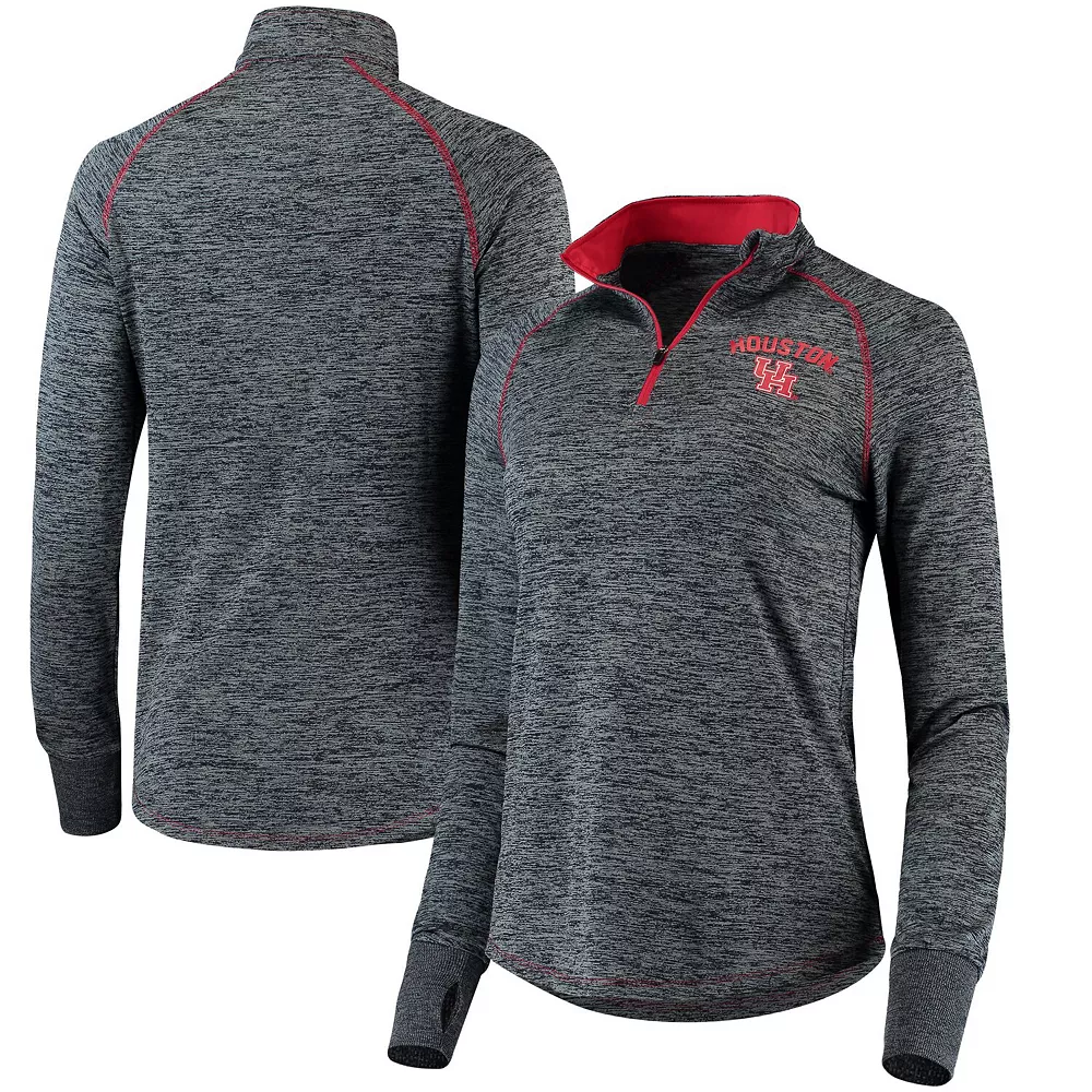 Women's Colosseum Black Houston Cougars Bikram Quarter-Zip Pullover Jacket
