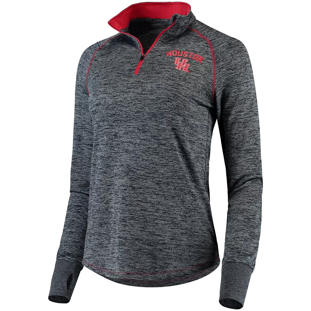 Women's Colosseum Black Houston Cougars Bikram Quarter-Zip Pullover Jacket - Image 3