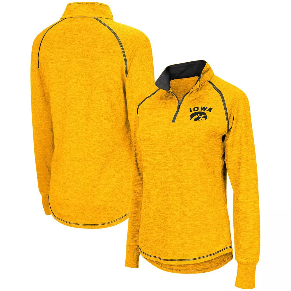Women's Colosseum Gold Iowa Hawkeyes Bikram Quarter-Zip Pullover Jacket