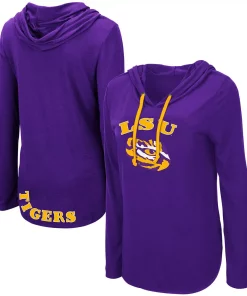 Women's Colosseum Purple LSU Tigers My Lover Long Sleeve Hoodie T-Shirt