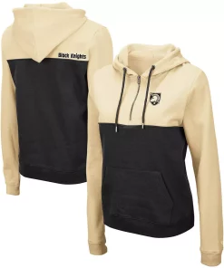 Women's Colosseum Gold Army Black Knights Aidan Half-Zip Pullover Hoodie