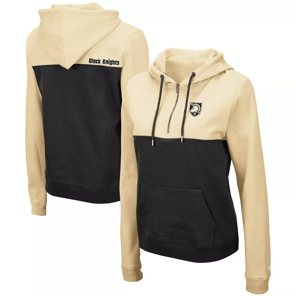 Women's Colosseum Gold Army Black Knights Aidan Half-Zip Pullover Hoodie