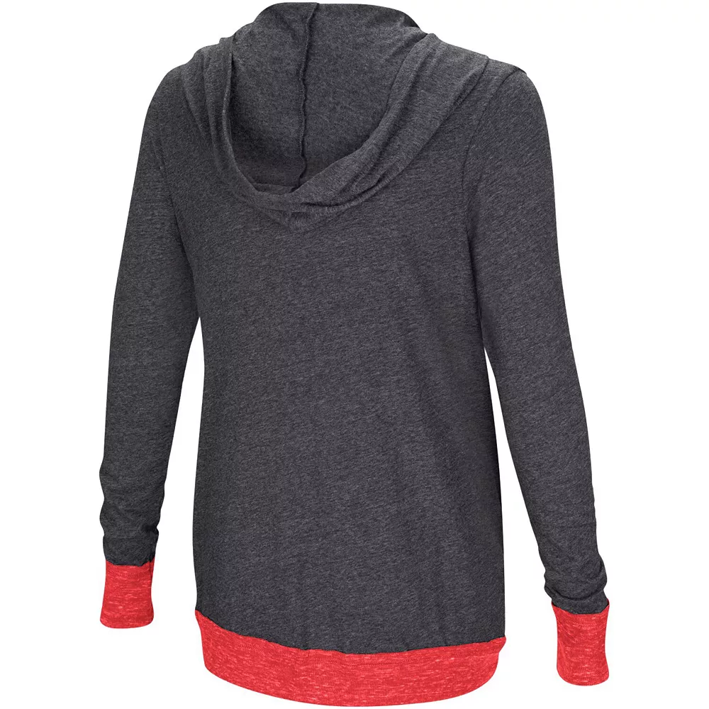Women's Colosseum Charcoal Texas Tech Red Raiders Steeplechase Open Cardigan with Hood - Image 3