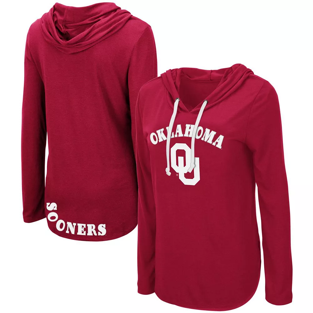 Women's Colosseum Crimson Oklahoma Sooners My Lover Hooded Long Sleeve T-Shirt - Image 2