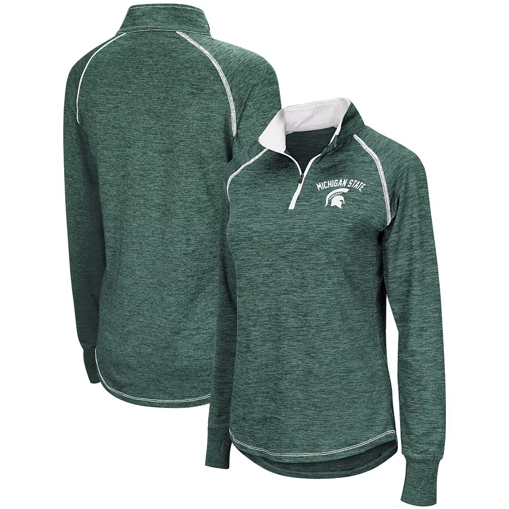 Women's Colosseum Green Michigan State Spartans Bikram Quarter-Zip Pullover Jacket