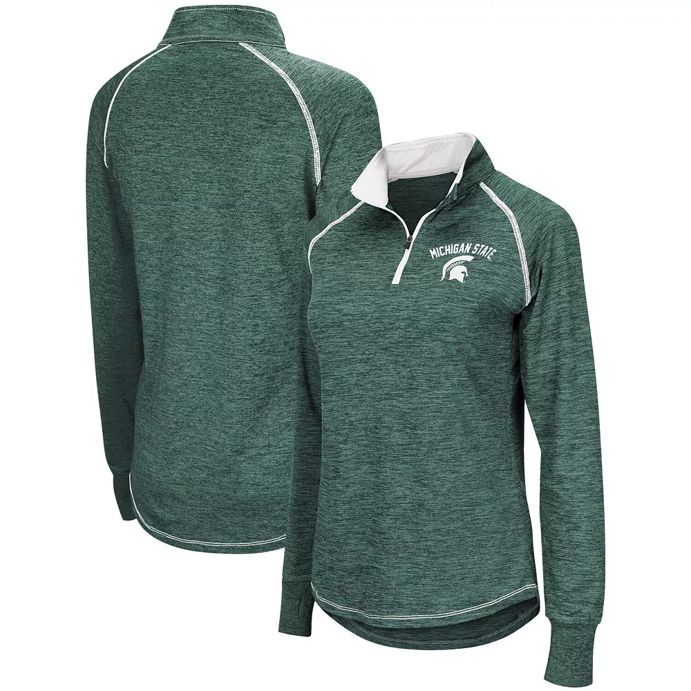 Women's Colosseum Green Michigan State Spartans Bikram Quarter-Zip Pullover Jacket - Image 2