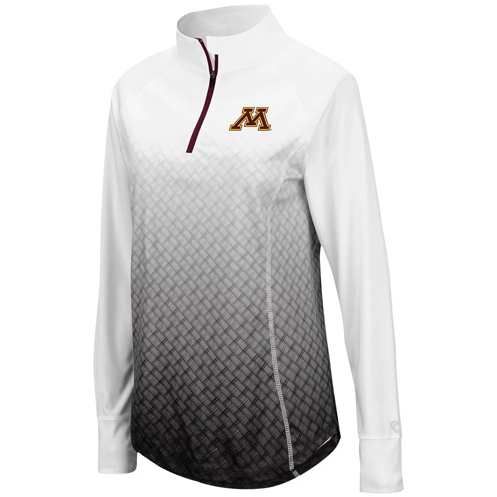 Women's Colosseum Black Minnesota Golden Gophers Magic Ombre Quarter-Zip Raglan Jacket - Image 3