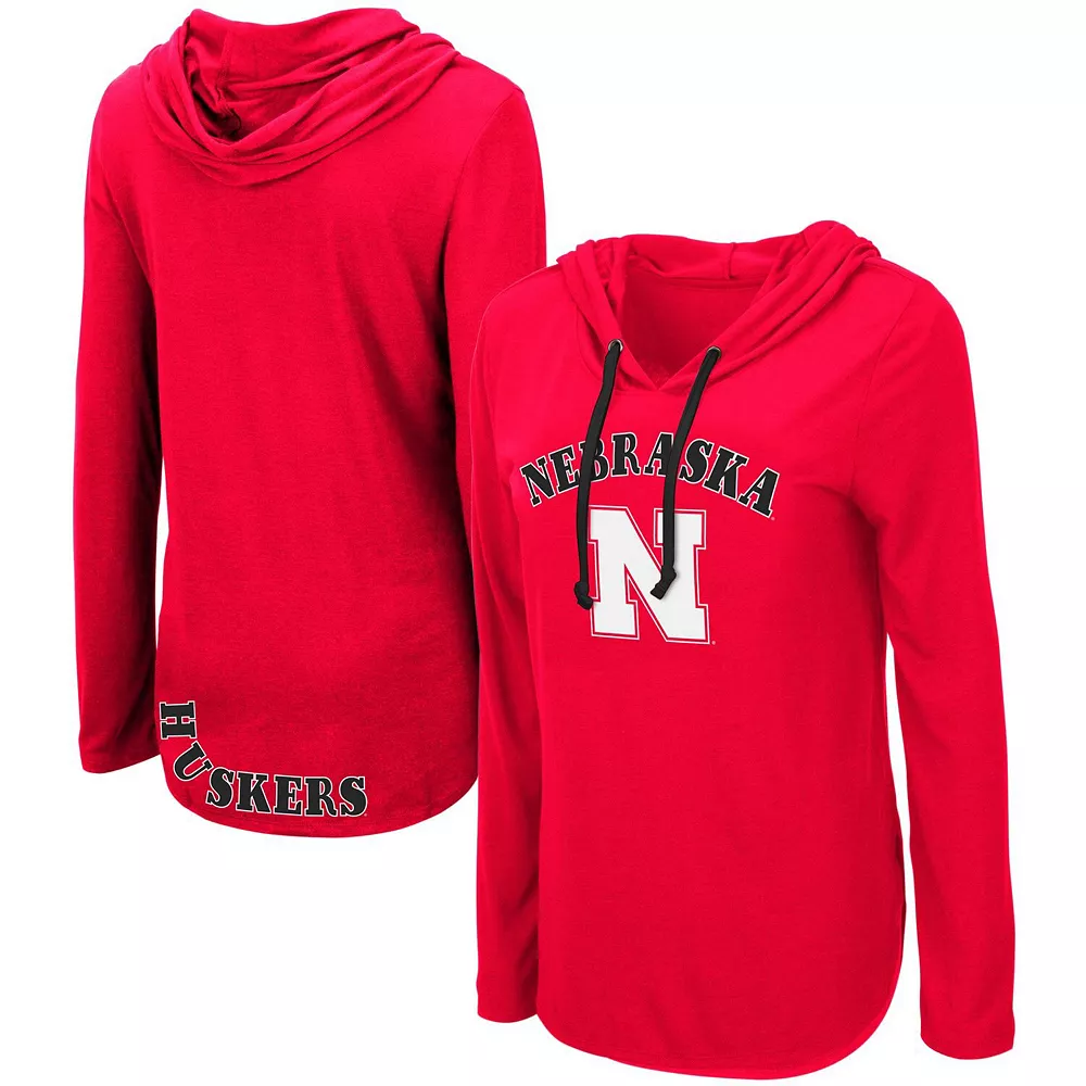 Women's Colosseum Scarlet Nebraska Huskers My Lover Long Sleeve Hoodie T-Shirt - Image 2