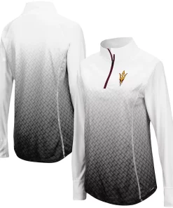 Women's Colosseum Black Arizona State Sun Devils Magic Ombre Quarter-Zip Raglan Jacket