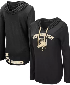Women's Colosseum Black Army Black Knights My Lover Long Sleeve Hoodie T-Shirt