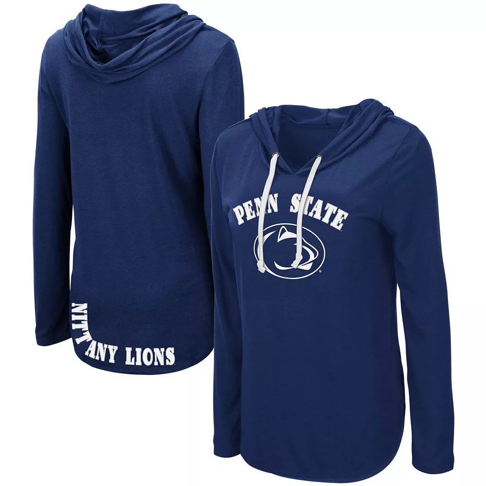 Women's Colosseum Navy Penn State Nittany Lions My Lover Long Sleeve Hoodie T-Shirt