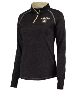 Women's Colosseum Black Army Black Knights Bikram Quarter-Zip Long Sleeve Jacket