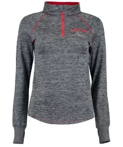 Women's Colosseum Heathered Navy Gonzaga Bulldogs Bikram Quarter-Zip Long Sleeve Jacket