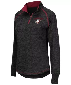Women's Colosseum Black Florida State Seminoles Bikram 1/4 Zip Long Sleeve Jacket