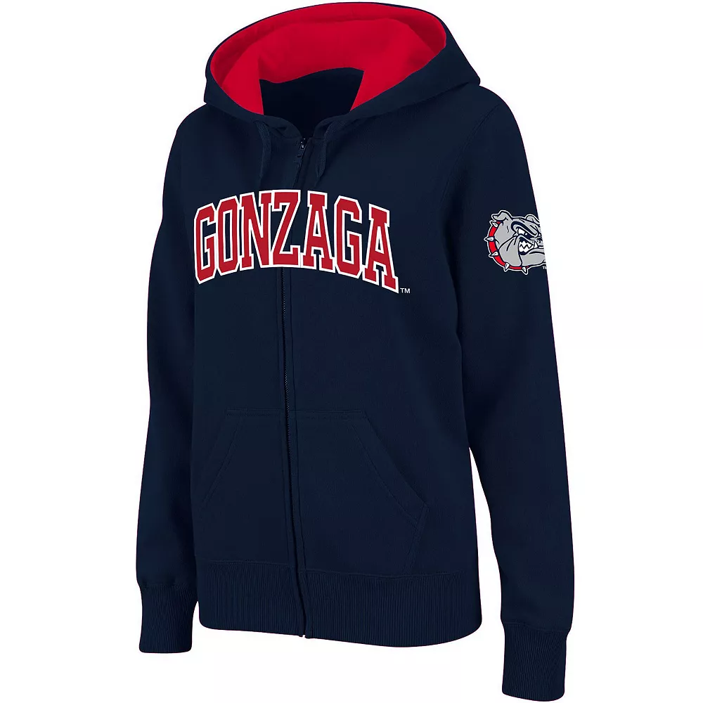 Women's Stadium Athletic Navy Gonzaga Bulldogs Arched Name Full-Zip Hoodie - Image 2