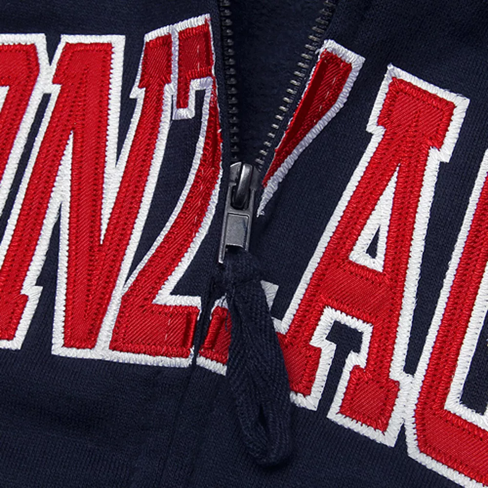 Women's Stadium Athletic Navy Gonzaga Bulldogs Arched Name Full-Zip Hoodie - Image 3