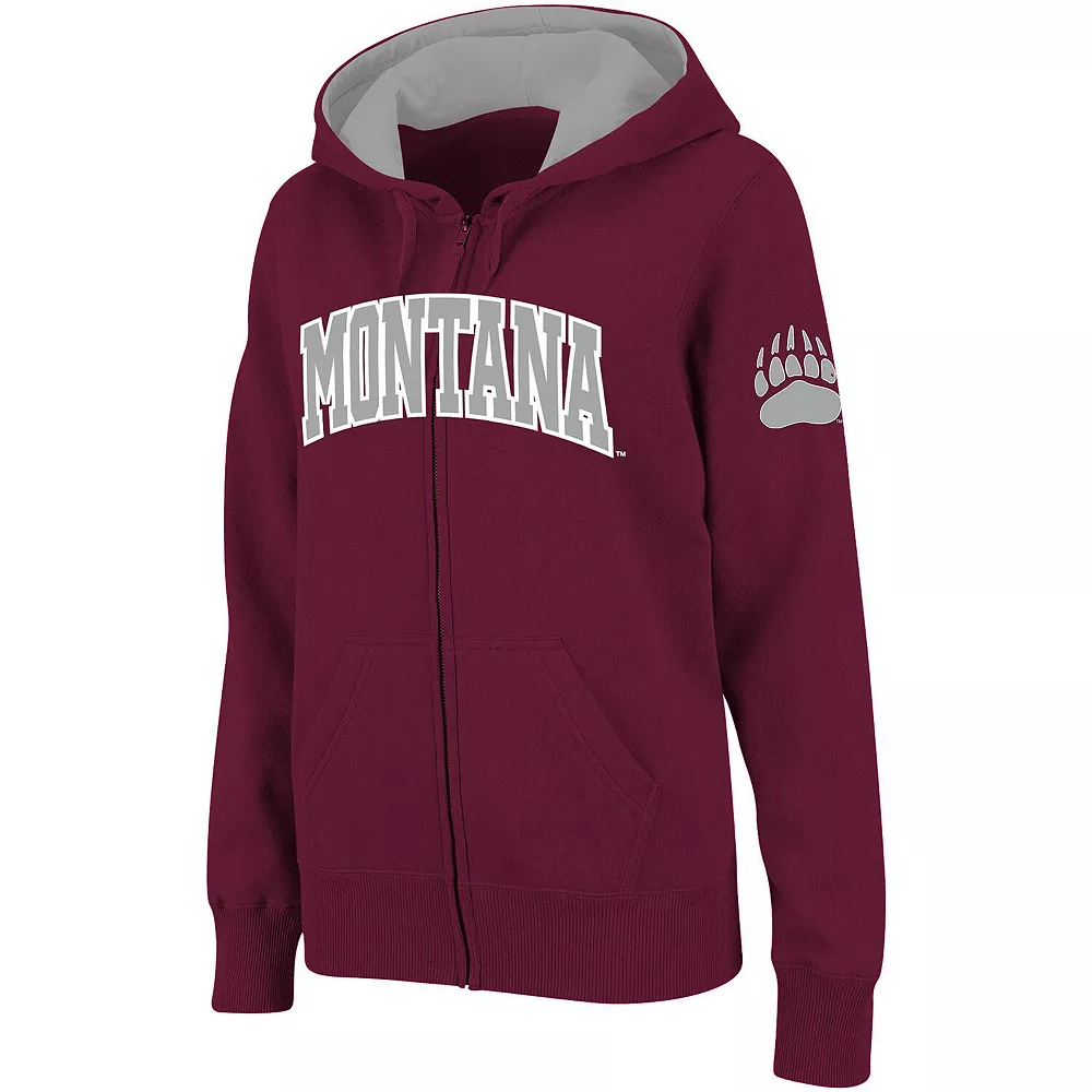 Women's Stadium Athletic Maroon Montana Grizzlies Arched Name Full-Zip Hoodie - Image 2