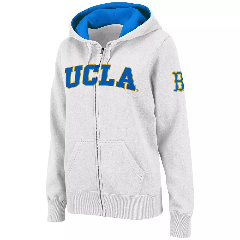 Women's Stadium Athletic White UCLA Bruins Arched Name Full-Zip Hoodie - Image 2