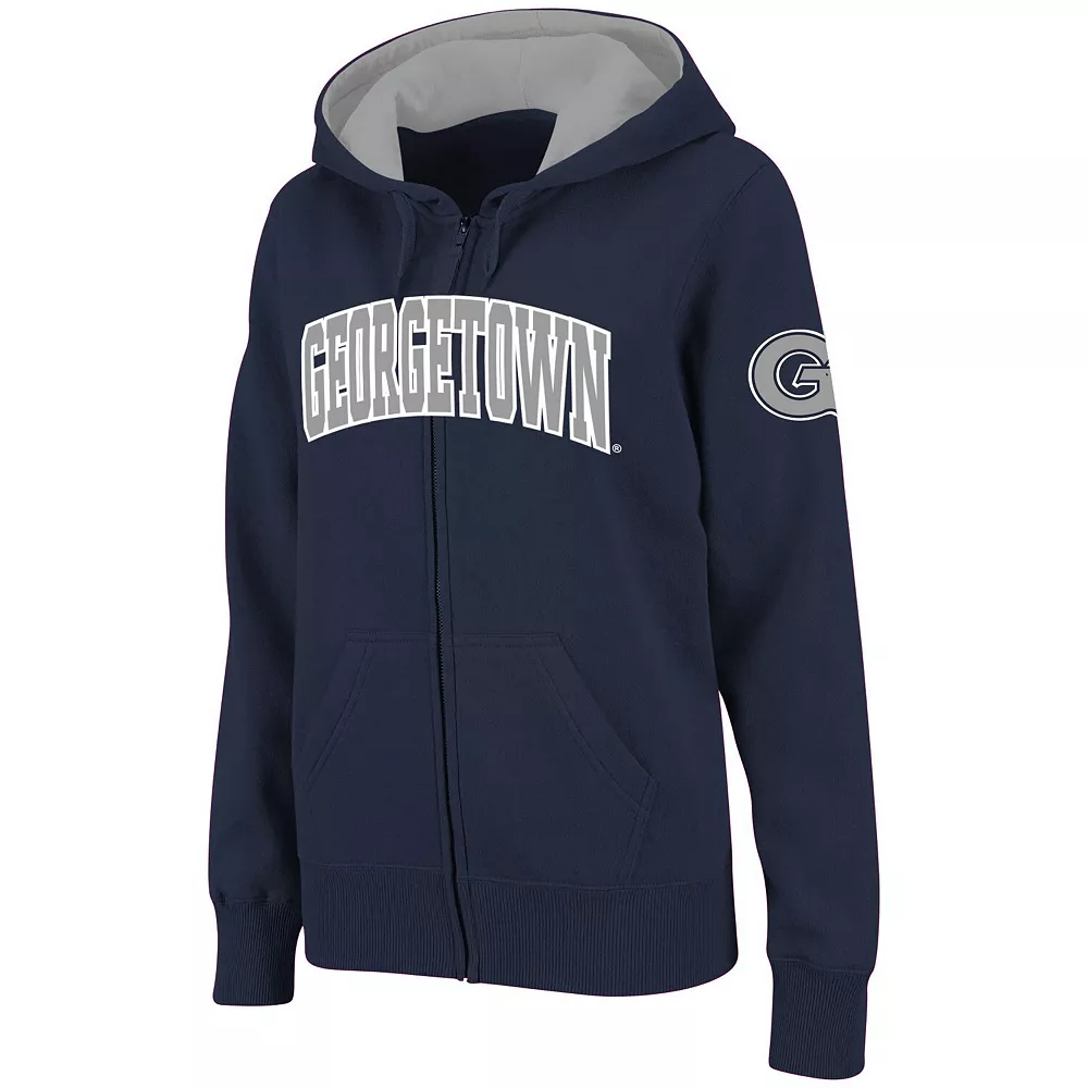 Women's Stadium Athletic Navy Georgetown Hoyas Arched Name Full-Zip Hoodie - Image 2