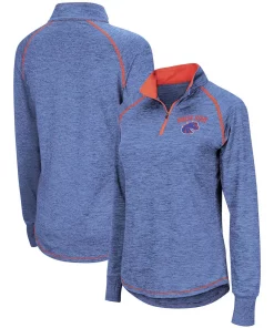 Women's Colosseum Royal Boise State Broncos Bikram Quarter-Zip Pullover Jacket
