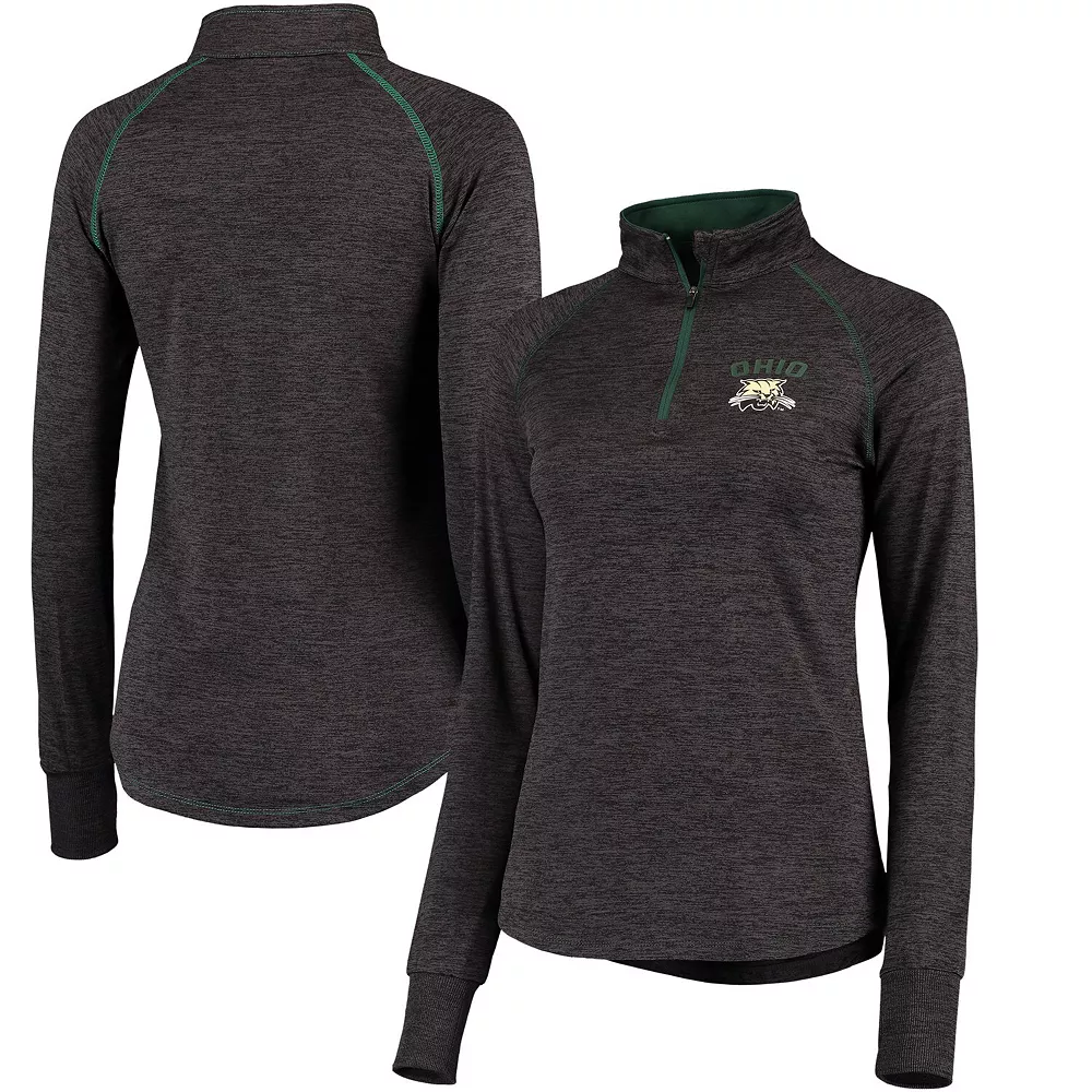 Women's Colosseum Black Ohio Bobcats Bikram Quarter-Zip Jacket