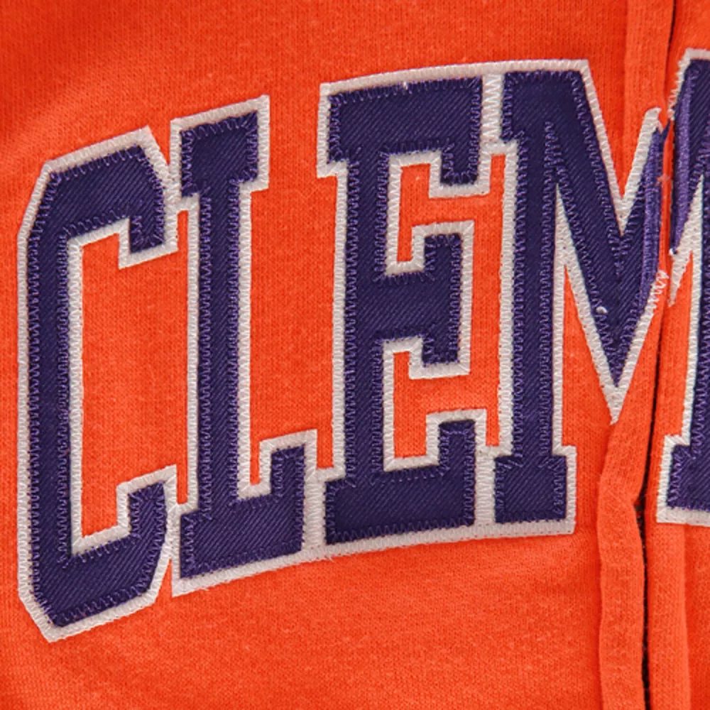 Women's Stadium Athletic Orange Clemson Tigers Arched Name Full-Zip Hoodie - Image 3