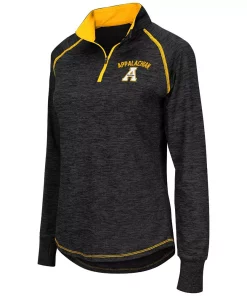Women's Colosseum Black Appalachian State Mountaineers Bikram 1/4 Zip Long Sleeve Jacket