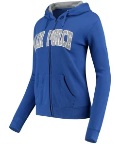 Women's Stadium Athletic Royal Air Force Falcons Arched Name Full-Zip Hoodie