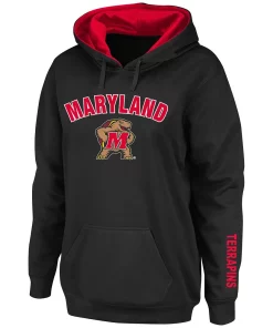 Women's Black Maryland Terrapins Arch & Logo 1 Pullover Hoodie