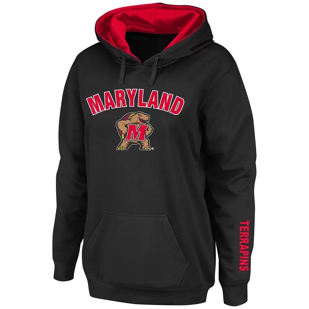 Women's Black Maryland Terrapins Arch & Logo 1 Pullover Hoodie - Image 2