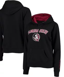 Women's Black Florida State Seminoles Arch & Logo 1 Pullover Hoodie