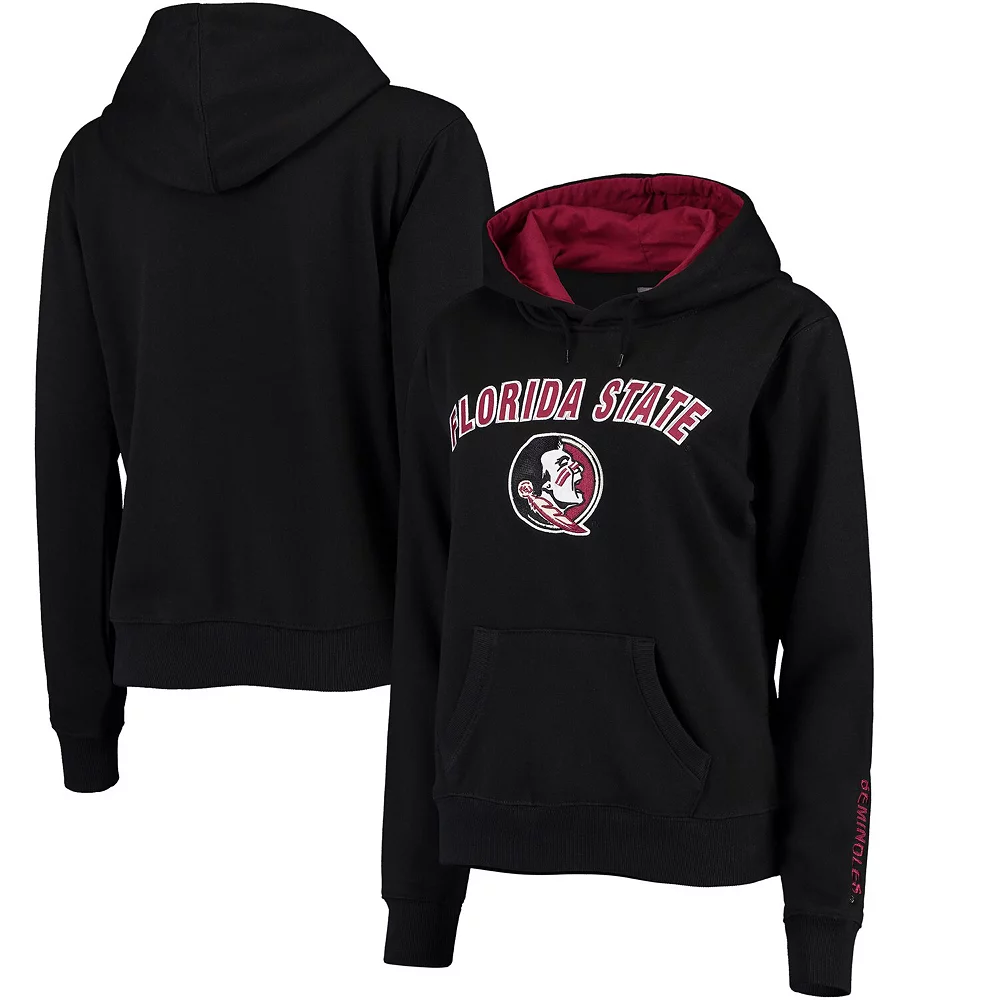 Women's Black Florida State Seminoles Arch & Logo 1 Pullover Hoodie - Image 2