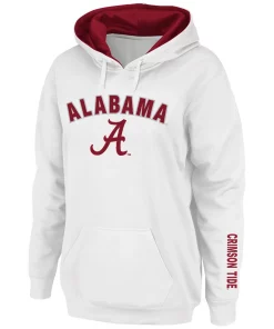 Women's White Alabama Crimson Tide Arch & Logo 1 Pullover Hoodie