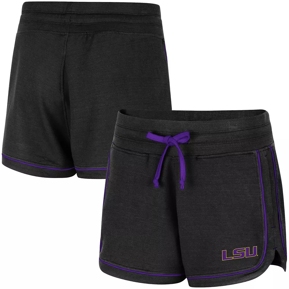 Women's Colosseum Black LSU Tigers Lil Sebastian Tri-Blend Shorts - Image 2