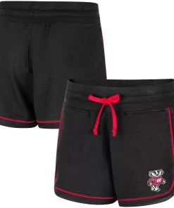 Women's Colosseum Black Wisconsin Badgers Lil Sebastian Tri-Blend Shorts