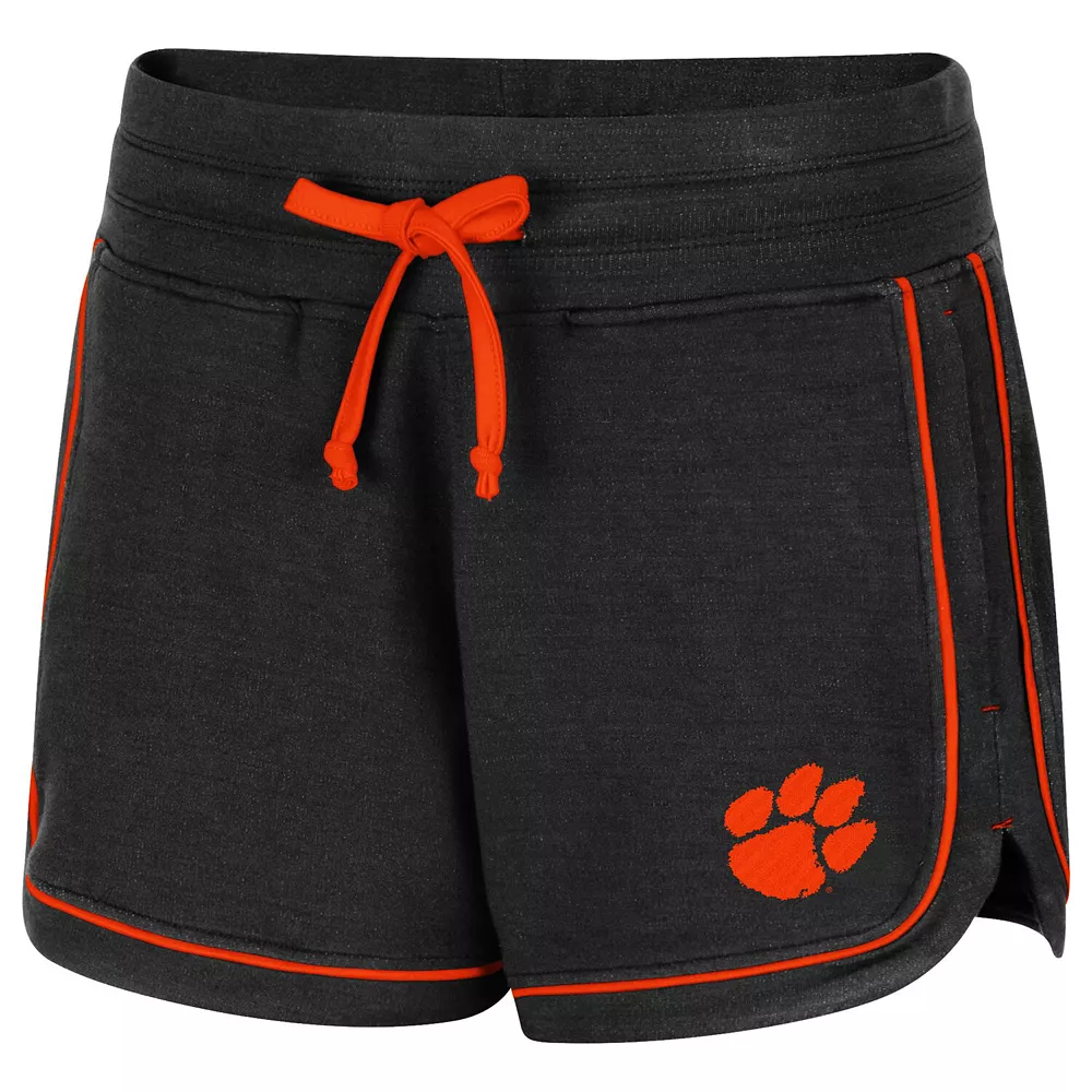 Women's Colosseum Black Clemson Tigers Lil Sebastian Tri-Blend Shorts - Image 3