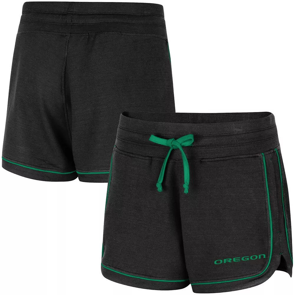 Women's Colosseum Black Oregon Ducks Lil Sebastian Tri-Blend Shorts - Image 2