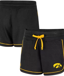 Women's Colosseum Black Iowa Hawkeyes Lil Sebastian Tri-Blend Shorts