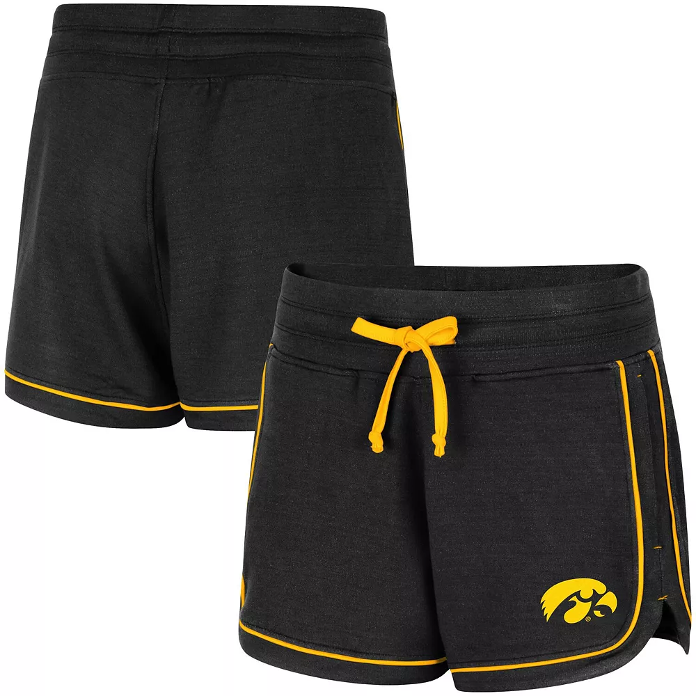 Women's Colosseum Black Iowa Hawkeyes Lil Sebastian Tri-Blend Shorts - Image 2
