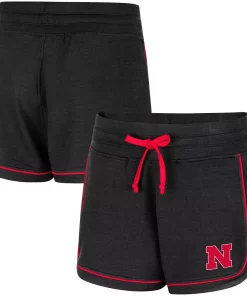Women's Colosseum Black Nebraska Huskers Lil Sebastian Tri-Blend Shorts