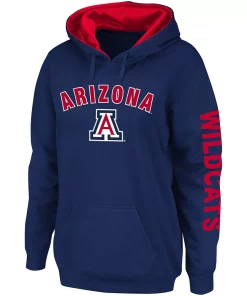 Women's Colosseum Navy Arizona Wildcats Loud and Proud Pullover Hoodie