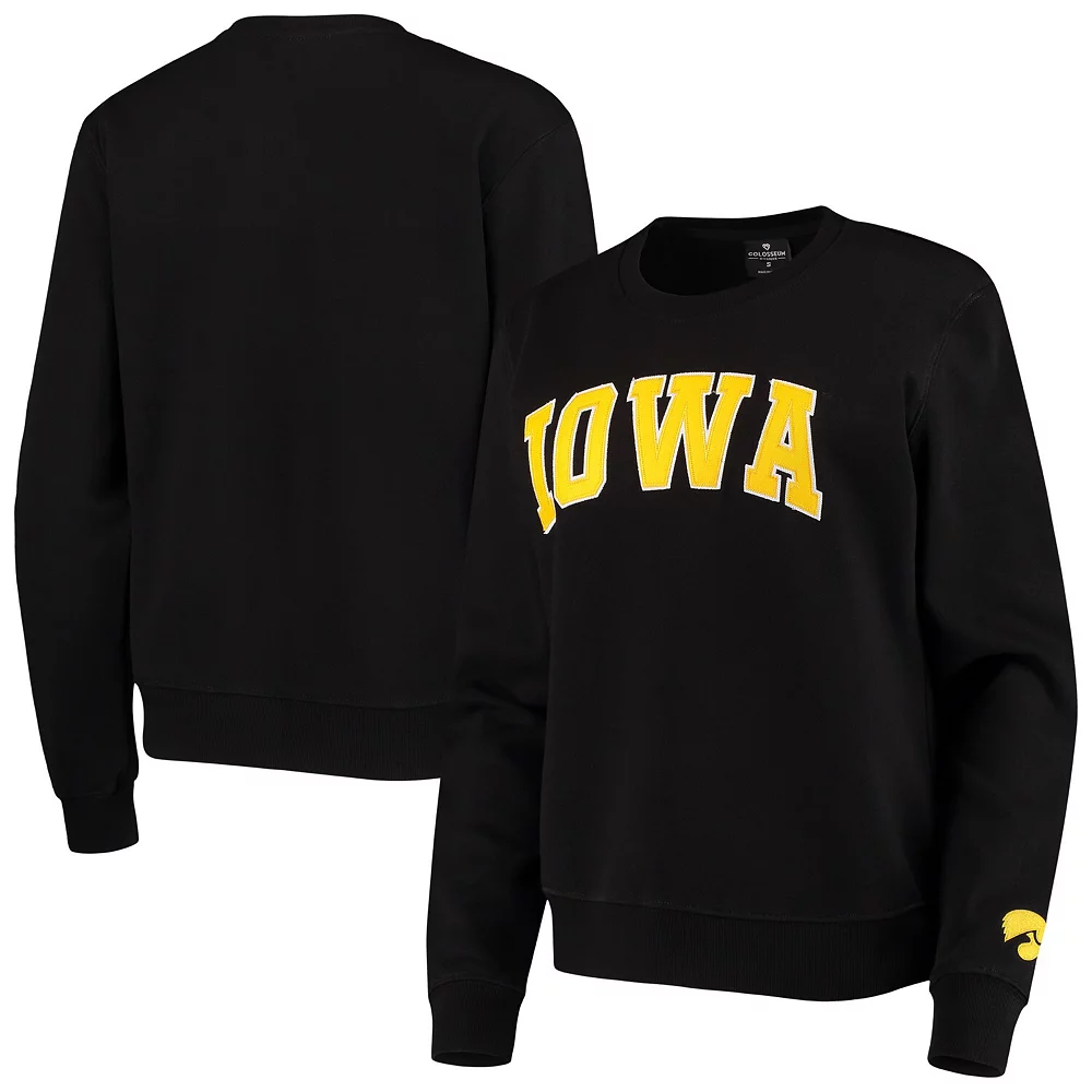 Women's Colosseum Black Iowa Hawkeyes Campanile Pullover Sweatshirt - Image 2