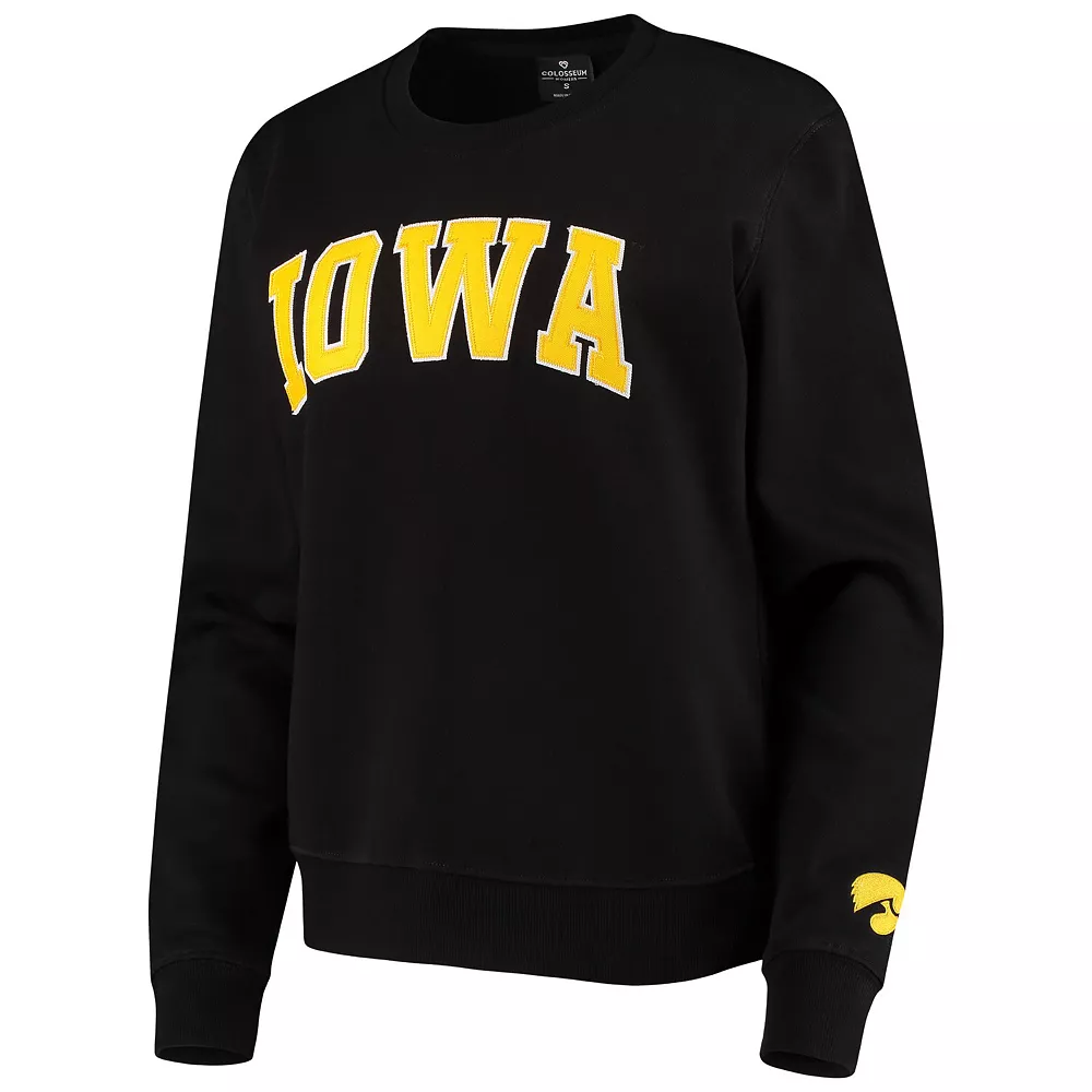 Women's Colosseum Black Iowa Hawkeyes Campanile Pullover Sweatshirt - Image 3