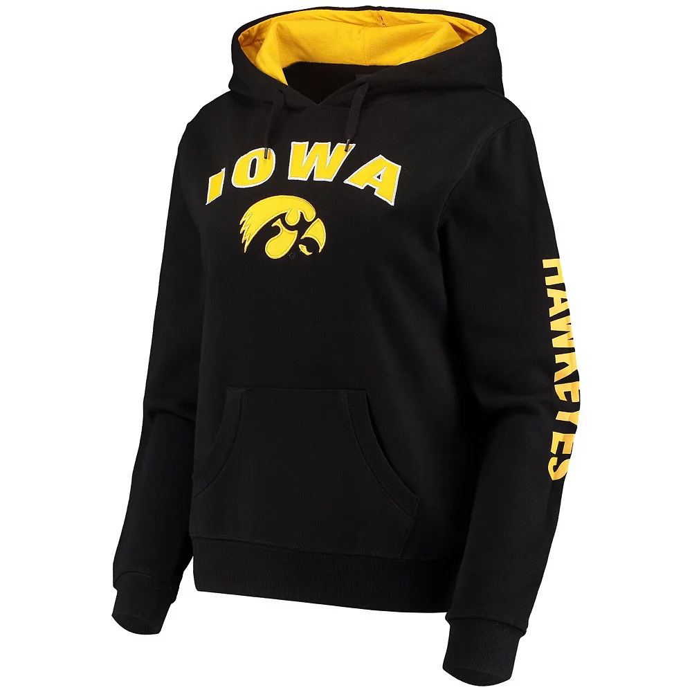 Women's Colosseum Black Iowa Hawkeyes Loud and Proud Pullover Hoodie - Image 3