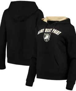 Women's Colosseum Black Army Black Knights Loud and Proud Pullover Hoodie